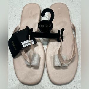 🆕 Forever 21 - Satin/Metallic Light Pink Thong Sandals/Flip-Flops